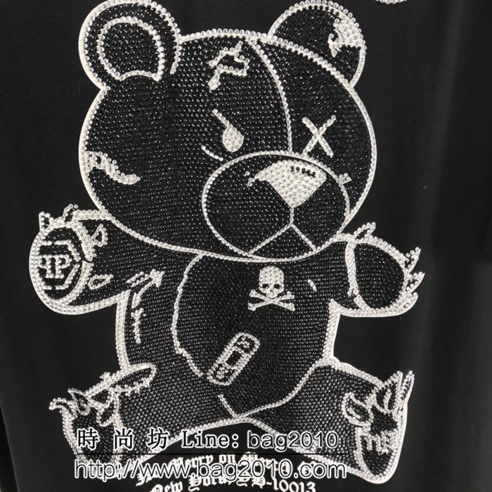 pp 19ss早春 燙鑽小熊短袖 大幅度進口奧鑽燙鑽工藝 定制絲光棉  ydi2542